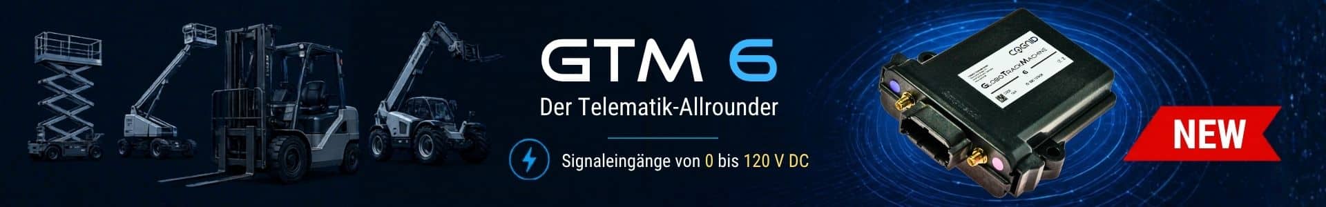 GTM 6 Telematik-Allrounder mit Fahrzeuge und Geräte im Hintergrund